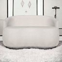 Ver imagem 2 de Sofá Orgânico 2 Lugares Bouclê Luxo Bege Cinza - Fri Varejo