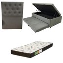 Ver imagem 1 de Cama Box Baú Solteiro com Auxiliar (bicama) + Colchão Solteiro Espuma D20 12cm | Kit Completo com Ca