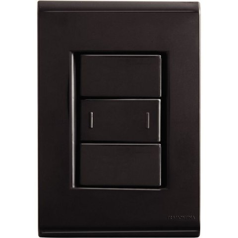 Conjunto 4x2 Tramontina Liz Grafite 1 Interruptor Paralelo 10a~250v