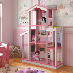 Casa de Menina com 8 Cômodos Salónica Branco Rosa - 1