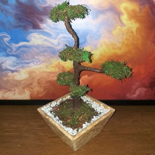 Bonsai Artificial Etéreo Mediterrâneo Real Cachepot Eco - 1