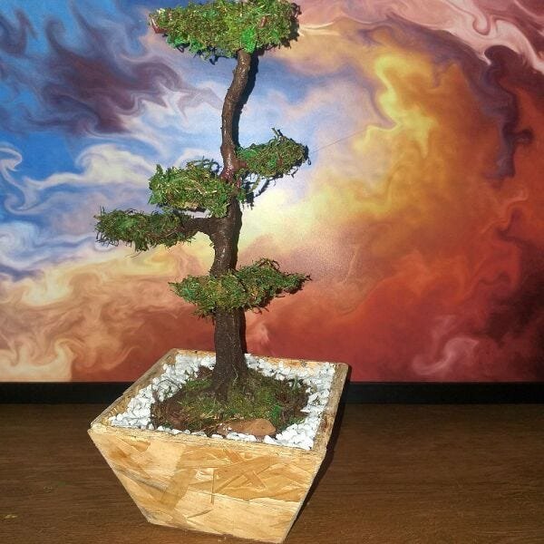 Bonsai Artificial Etéreo Mediterrâneo Real Cachepot Eco - 4