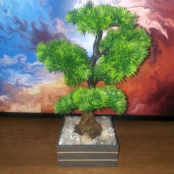 Bonsai Artificial Etéreo Pinheiro de Cristal Cachepot Marrom - 2