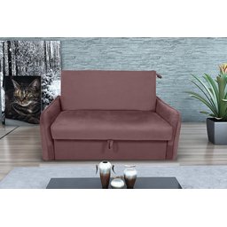 Poltrona Cama Zoe Confortável + Baú para Sala de Espera - Veludo:rosê - 1