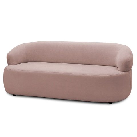 Sofá 2 Lugares Living Orgânico Sala de Estar 140cm Conka F05 Veludo Rosê - Mpozenato
