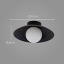 Ver imagem 2 de Plafon Cuia Sobrepor Preto Opalino 25cm p/ LED G9 Bella ST2845