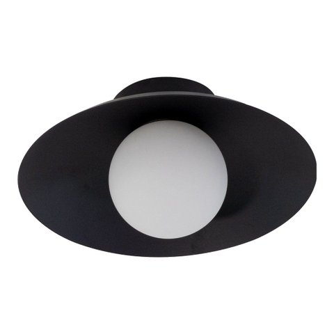 Plafon Cuia Sobrepor Preto Opalino 25cm p/ LED G9 Bella ST2845