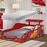 Cama Solteiro Carro Mc Veloz com Colchão Azul Marinho - 1