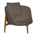 Ver imagem 1 de Poltrona Decorativa Austin Base Madeira Bouclé Marrom - Nexta Casa