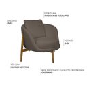 Ver imagem 3 de Poltrona Decorativa Austin Base Madeira Bouclé Marrom - Nexta Casa