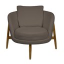 Ver imagem 6 de Poltrona Decorativa Austin Base Madeira Bouclé Marrom - Nexta Casa