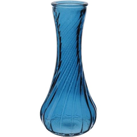 Vaso Decorativo Enfeite Casa Garrafa Home&co Vidro 15x7x7cm Azul