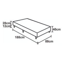 Cama Box Solteiro 88 Bello Box - Tecido Sintético Marrom - 2
