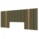 Ver imagem 2 de Cabeceira Cama Casal Estofada 300cm Freijó/verde Tw196