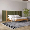 Ver imagem 1 de Cabeceira Cama Casal Estofada 300cm Freijó/verde Tw196