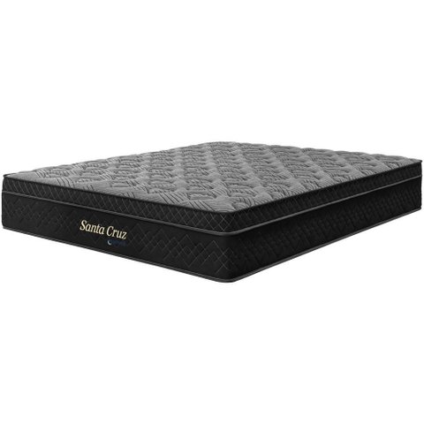 Colchão King Size Santa Cruz Preto Molas Ensacadas Euro Pillow 193x203x35cm