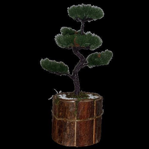 Bonsai Artificial Etéreo Pinheiro Negro Pinha Casca Redondo - 6