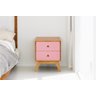 Mesa de Cabeceira Retrô 2 Gavetas - Rosa - 3