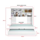 Ver imagem 2 de Quarto Infantil Juvenil Gold Cama + Guarda-Roupa Roupeiro + Armário Aéreo Branco