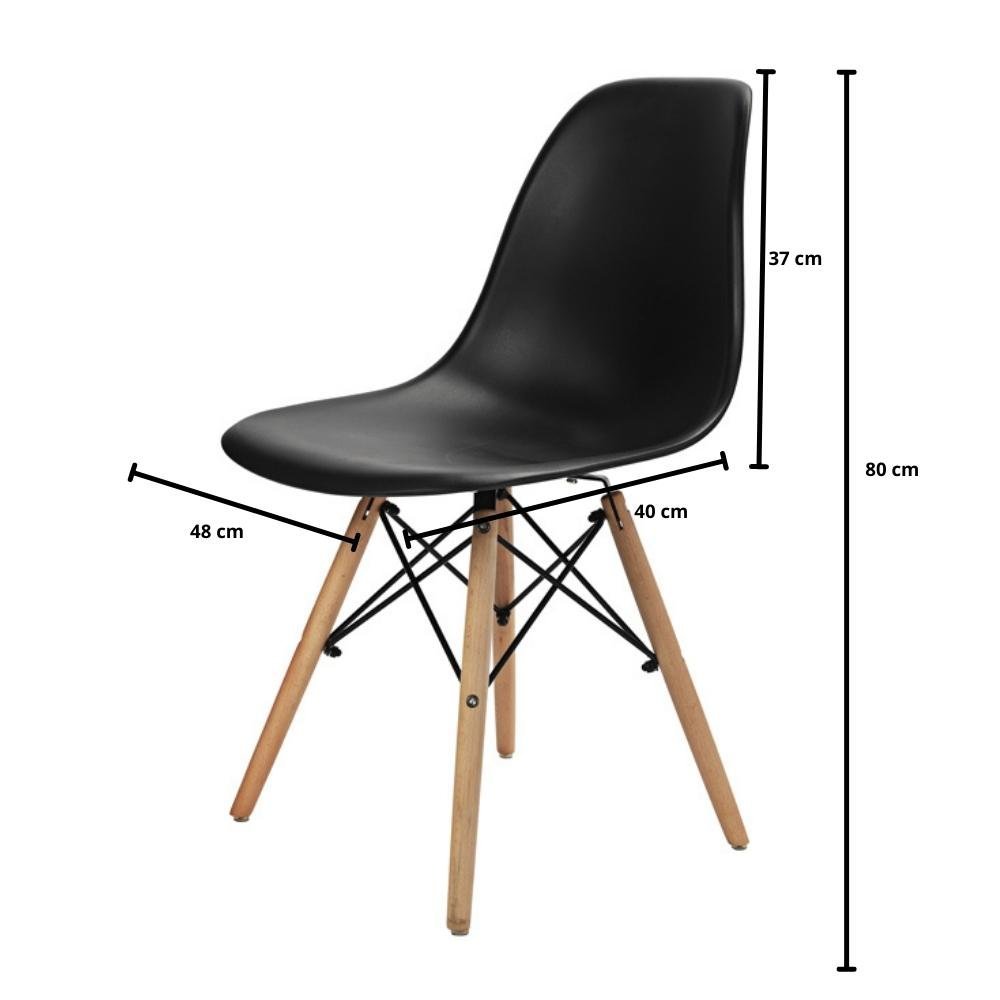 Conjunto com 2 Cadeiras Eames Prizi Lake - Preta - 5