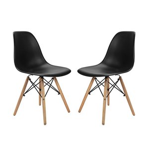 Conjunto com 2 Cadeiras Eames Prizi Lake - Preta