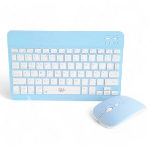Kit Teclado e Mouse sem Fio A6732 Azul Ultra Fino Cor:azul
