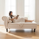 Ver imagem 1 de Recamier Decorativo Divã Amsterdã 147cm Lado Direito Suede Marfim