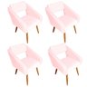 kit 4 poltrona/cadeira decorativa iara suede rosa bebê - 1