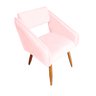 kit 4 poltrona/cadeira decorativa iara suede rosa bebê - 2