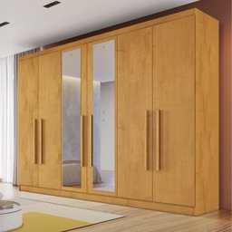 Guarda Roupa Oslo 6 Portas 4 Gavetas com Espelho Mdf - Mademarcs - 2
