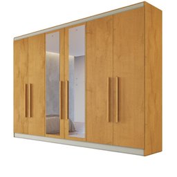 Guarda Roupa Oslo 6 Portas 4 Gavetas com Espelho Mdf - Mademarcs - 3