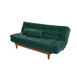 Sofá Cama Dubai Madero Reclinável 3 Lugares Suede Verde 403 Império - 1