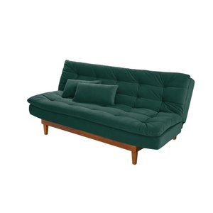 Sofá Cama Dubai Madero Reclinável 3 Lugares Suede Verde 403 Império
