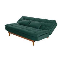 Sofá Cama Dubai Madero Reclinável 3 Lugares Suede Verde 403 Império - 2