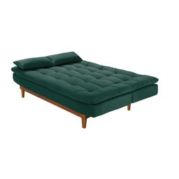 Sofá Cama Dubai Madero Reclinável 3 Lugares Suede Verde 403 Império - 3