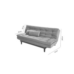 Sofá Cama Dubai Madero Reclinável 3 Lugares Suede Verde 403 Império - 6
