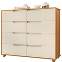 Ver imagem 2 de Cômoda para Quarto Double 8 Gavetas 136cm Carvalho Grife- Off White (flex) Móveis Albatroz