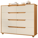Ver imagem 5 de Cômoda para Quarto Double 8 Gavetas 136cm Carvalho Grife- Off White (flex) Móveis Albatroz