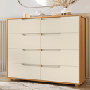 Ver imagem 3 de Cômoda para Quarto Double 8 Gavetas 136cm Carvalho Grife- Off White (flex) Móveis Albatroz