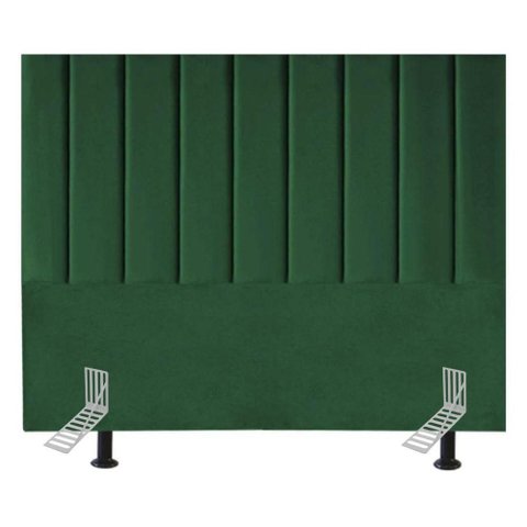 Cabeceira Cama Casal Queen Size 160 Cm Lídia Suede e Frame Verde