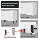 Ver imagem 7 de Kit Balcão + Cristaleira 70cm Branco Glamy Madesa 01 Branco