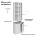 Ver imagem 3 de Kit Balcão + Cristaleira 70cm Branco Glamy Madesa 01 Branco