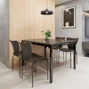 Ver imagem 1 de Conjunto Sala de Jantar 4 Lugares Retangular Tampo MDF 120x85cm Mesa Smart com Cadeiras Mono Preto
