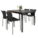 Ver imagem 2 de Conjunto Sala de Jantar 4 Lugares Retangular Tampo MDF 120x85cm Mesa Smart com Cadeiras Mono Preto