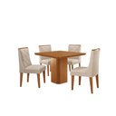 Ver imagem 2 de Mesa de Jantar Eloise 90cm Tampo Canto Copo Mdf Laminado com 4 Cadeiras Isadora Moderna Mobília