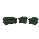 Ver imagem 1 de Sofá Chesterfield Merlo 2 lugares 2,30 + 2 Poltronas - Suede Verde Musgo / decoração, recepção, sala