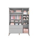 Ver imagem 5 de Conjunto Infantil Tina 3 Portas de Bater 2 Gavetas MDF Laqueado Cinza Semi Brilho Sallar Home