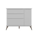 Ver imagem 2 de Conjunto Infantil Tina 3 Portas de Bater 2 Gavetas MDF Laqueado Cinza Semi Brilho Sallar Home