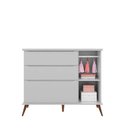 Ver mais imagens de Conjunto Infantil Tina 3 Portas de Bater 2 Gavetas MDF Laqueado Cinza Semi Brilho Sallar Home