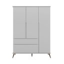 Ver imagem 3 de Conjunto Infantil Tina 3 Portas de Bater 2 Gavetas MDF Laqueado Cinza Semi Brilho Sallar Home